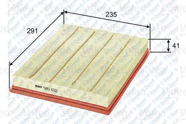 VALEO 585032 Hava Filtresi Astra F 98->00 Astra G 00->05 Astra H 05-> Zafira 00->05 1.4 Z14xe X14xe 1.6 16v X16xel Z16xe Z16xep 2.0 X20xev 2.0 Di 2.0 Dti Benzinli  ####